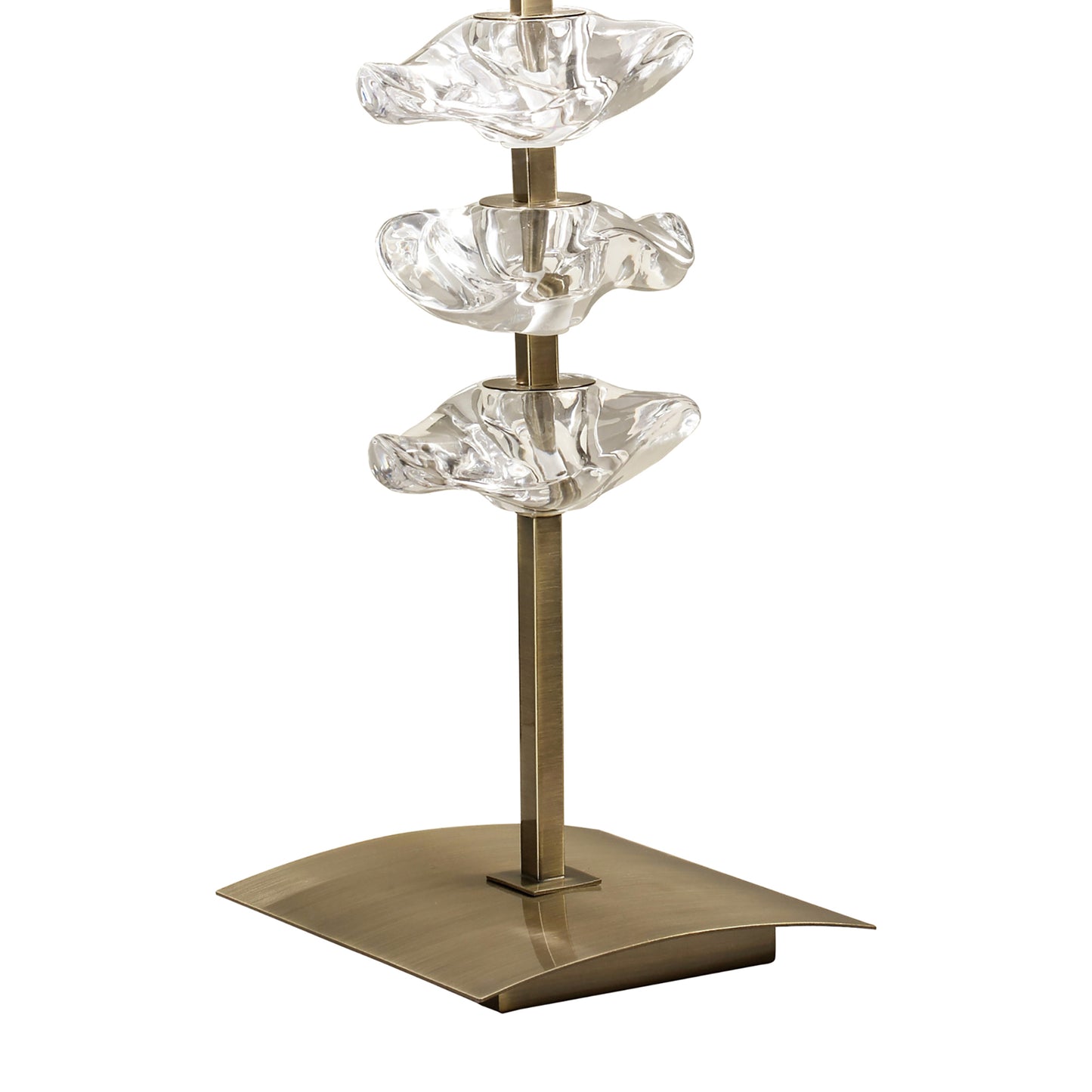 Akira Table Lamp 2 Light E27, Antique Brass With Black Shade by Mantra