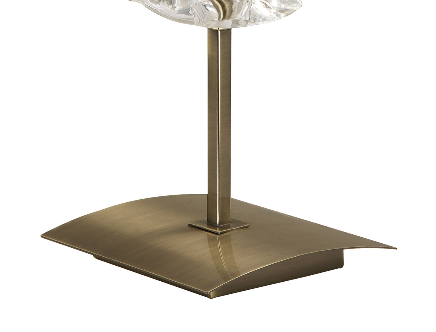 Akira Table Lamp 2 Light E27, Antique Brass With Black Shade by Mantra