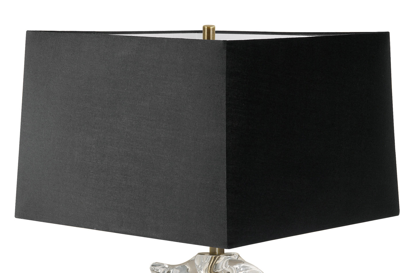 Akira Table Lamp 2 Light E27, Antique Brass With Black Shade by Mantra