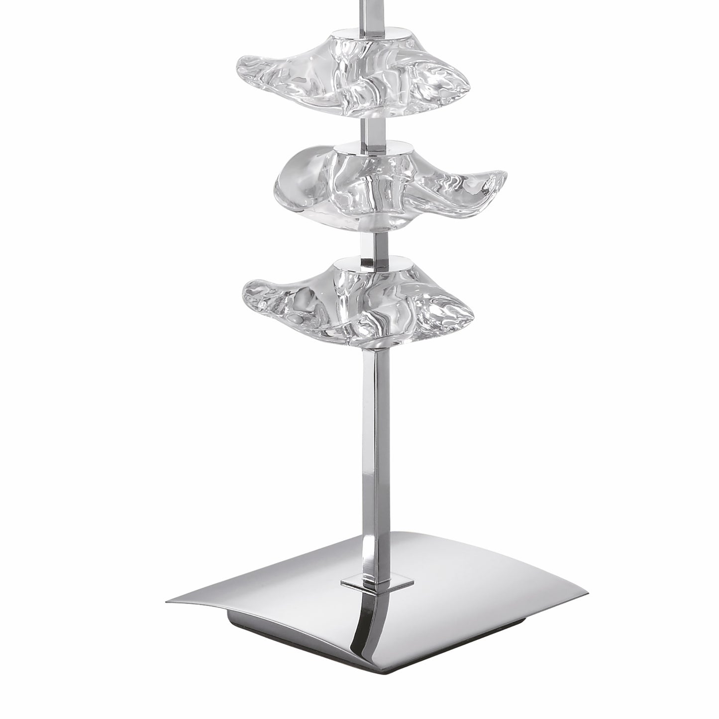 Akira Table Lamp 2 Light E27, Polished Chrome With Black Shade by Mantra