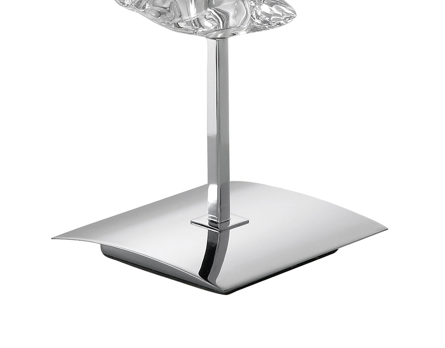 Akira Table Lamp 2 Light E27, Polished Chrome With Black Shade by Mantra