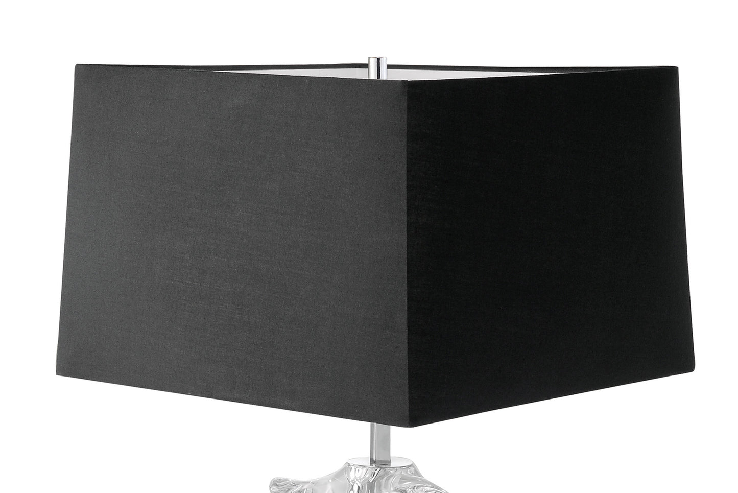 Akira Table Lamp 2 Light E27, Polished Chrome With Black Shade by Mantra