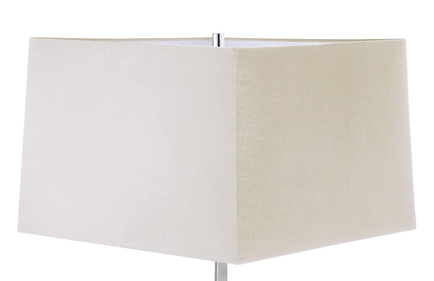 Akira Table Lamp 2 Light E27, Polished Chrome With Cream Shade by Mantra