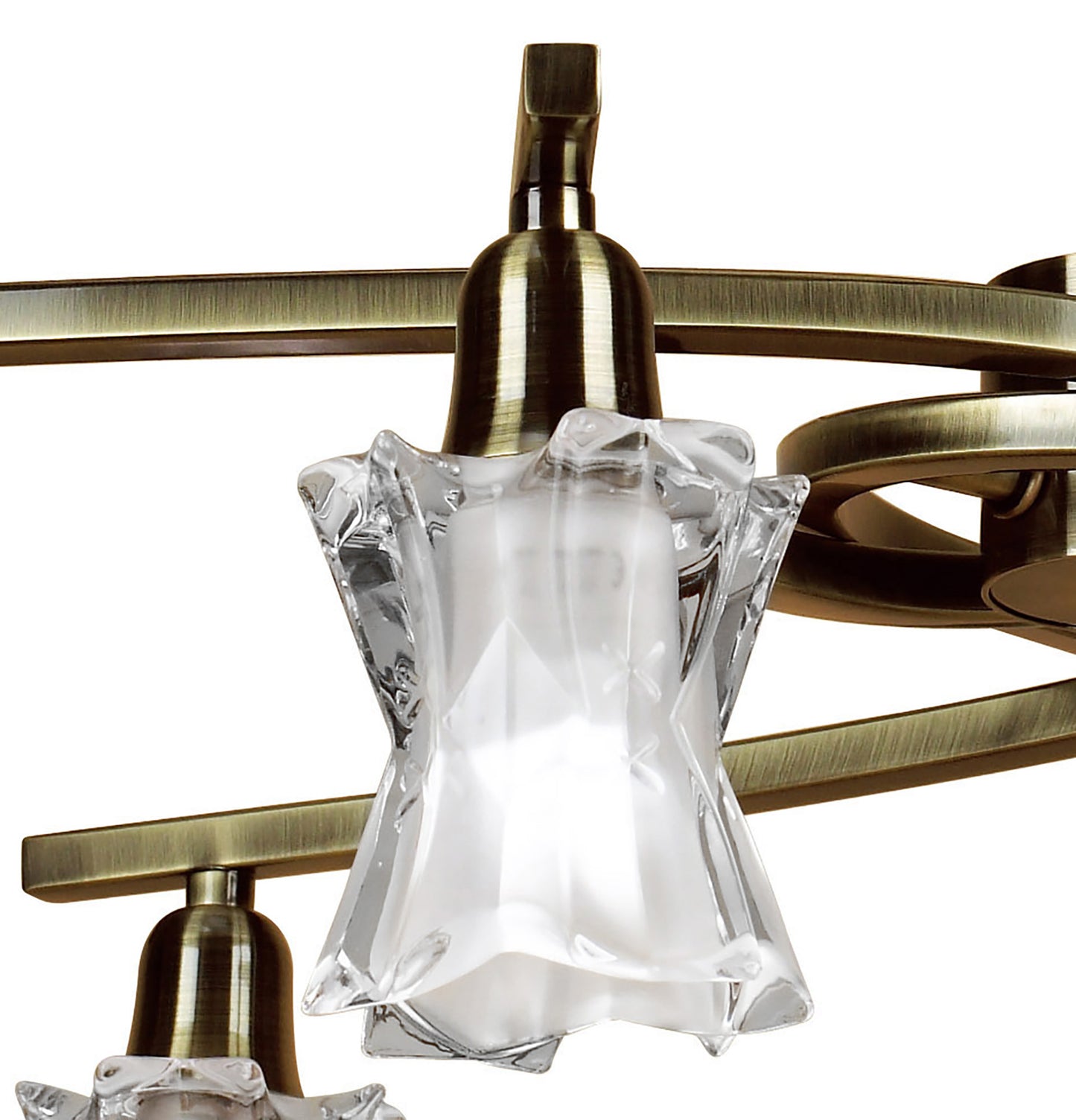 Alaska GU10 Pendant Convertible To Semi Flush 6 Light L1/SGU10, Antique Brass, CFL Lamps INCLUDED by Mantra