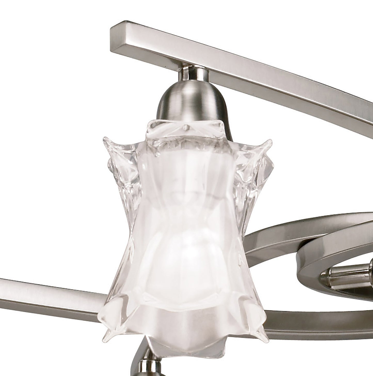 Alaska GU10 Pendant Convertible To Semi Flush 6 Light L1/SGU10, Satin Nickel, CFL Lamps INCLUDED by Mantra