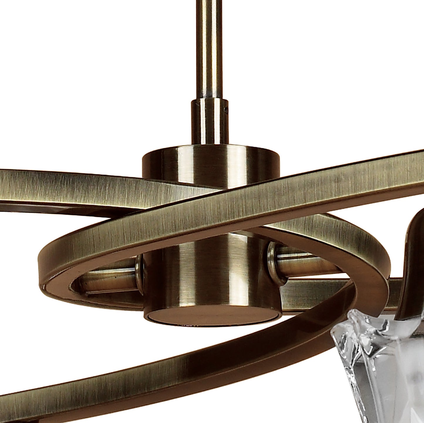 Alaska GU10 Pendant Convertible To Semi Flush 4 Light L1/SGU10, Antique Brass, CFL Lamps INCLUDED by Mantra