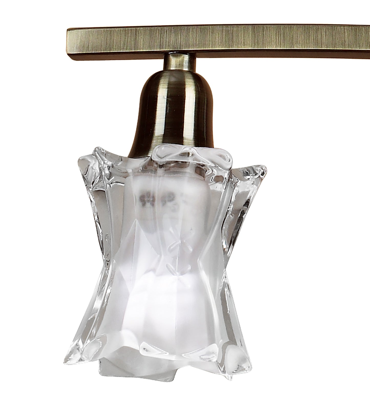 Alaska GU10 Pendant Convertible To Semi Flush 4 Light L1/SGU10, Antique Brass, CFL Lamps INCLUDED by Mantra