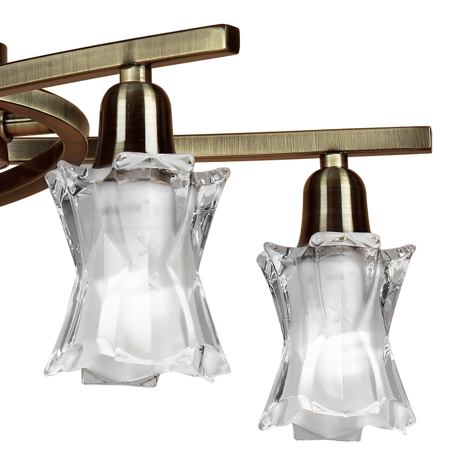 Alaska GU10 Pendant Convertible To Semi Flush 4 Light L1/SGU10, Antique Brass, CFL Lamps INCLUDED by Mantra