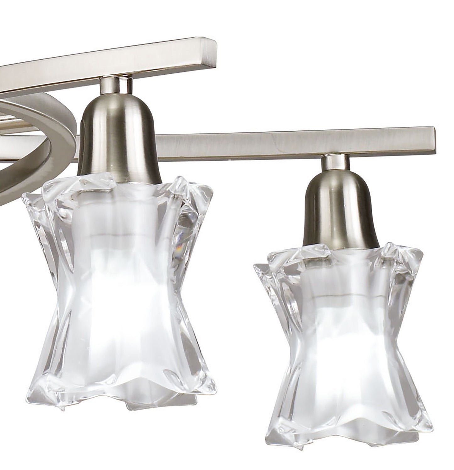 Alaska GU10 Pendant Convertible To Semi Flush 4 Light L1/SGU10, Satin Nickel, CFL Lamps INCLUDED by Mantra