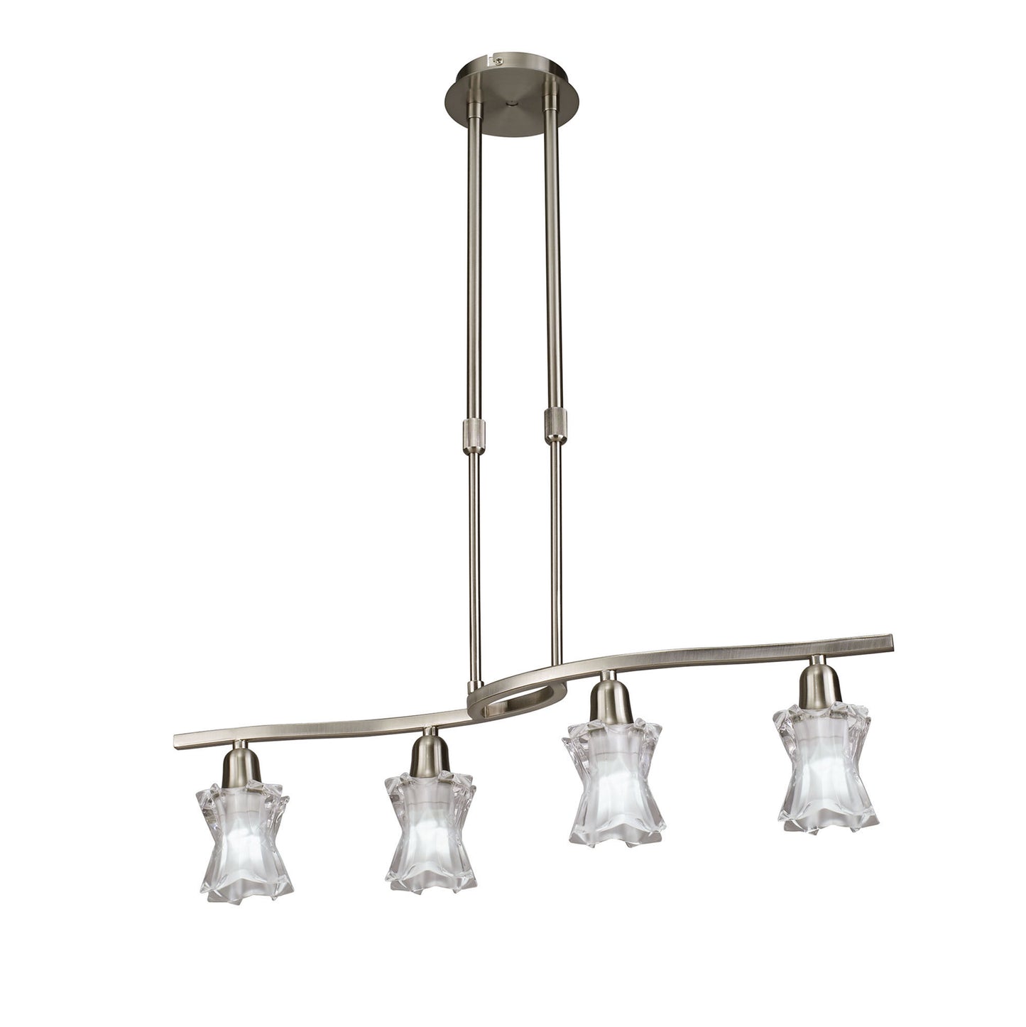 Alaska GU10 Telescopic 4 Light L1, SGU10 Bar, Satin Nickel, CFL Lamps INCLUDED by Mantra