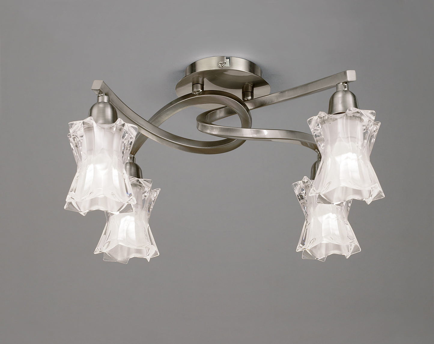 Alaska GU10 Ceiling 4 Light L1/SGU10, Satin Nickel, CFL Lamps INCLUDED by Mantra