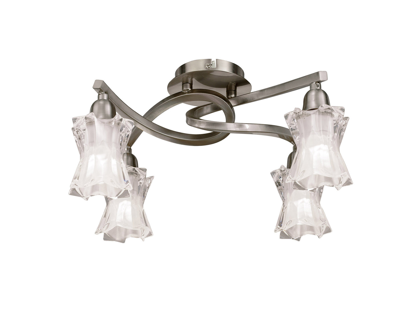 Alaska GU10 Ceiling 4 Light L1/SGU10, Satin Nickel, CFL Lamps INCLUDED by Mantra