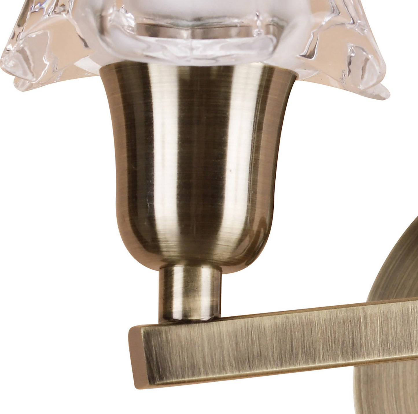 Alaska GU10 Wall Lamp Switched 2 Light L1/SGU10, Antique Brass, CFL Lamps INCLUDED by Mantra