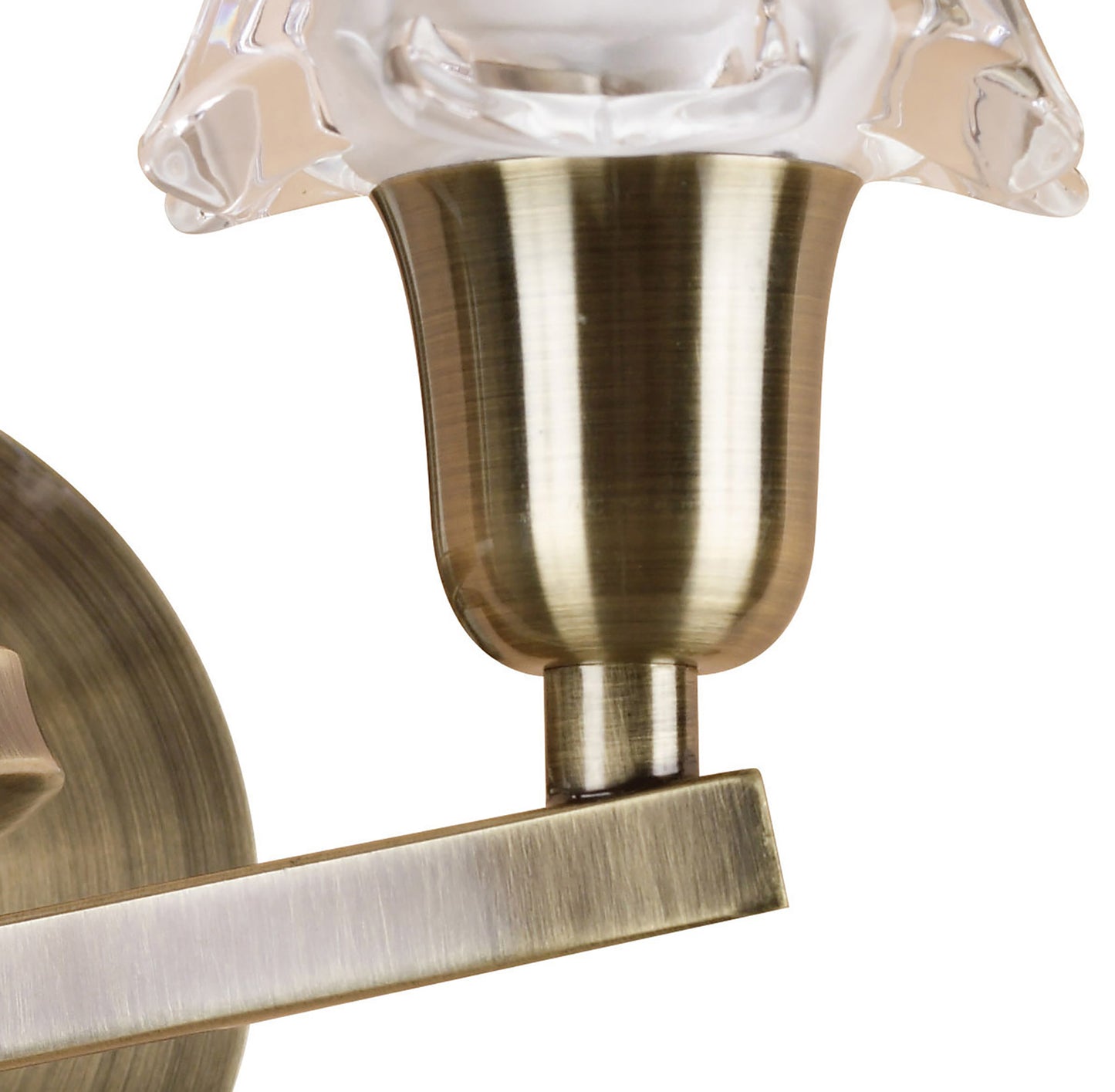 Alaska GU10 Wall Lamp Switched 2 Light L1/SGU10, Antique Brass, CFL Lamps INCLUDED by Mantra