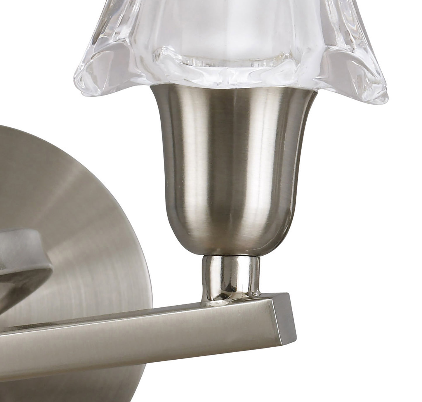 Alaska GU10 Wall Lamp Switched 2 Light L1/SGU10, Satin Nickel, CFL Lamps INCLUDED by Mantra