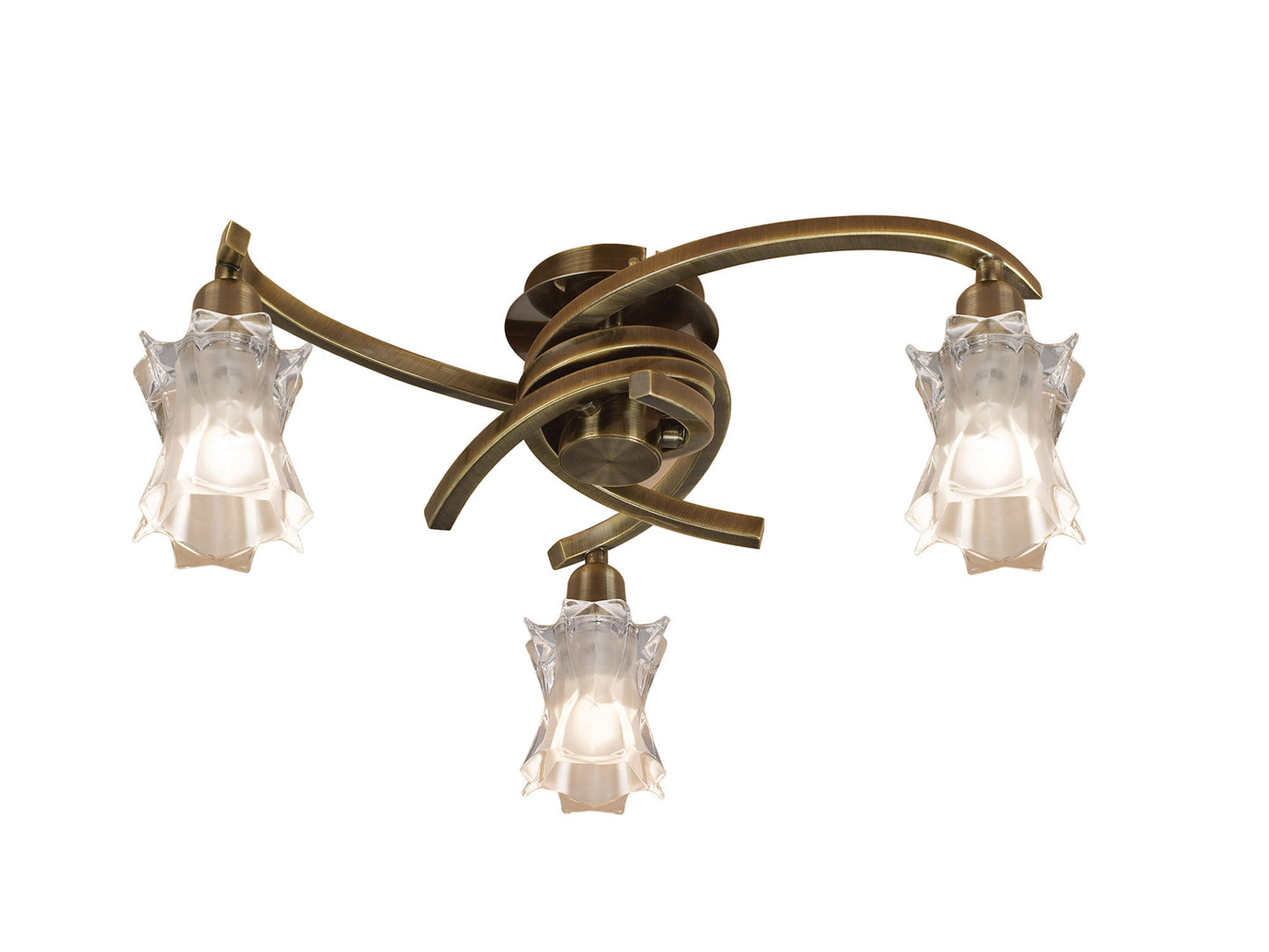 Alaska GU10 Ceiling 3 Light L1/SGU10, Antique Brass, CFL Lamps INCLUDED by Mantra