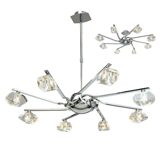 Alfa Pendant 8 Light G9, Polished Chrome by Mantra