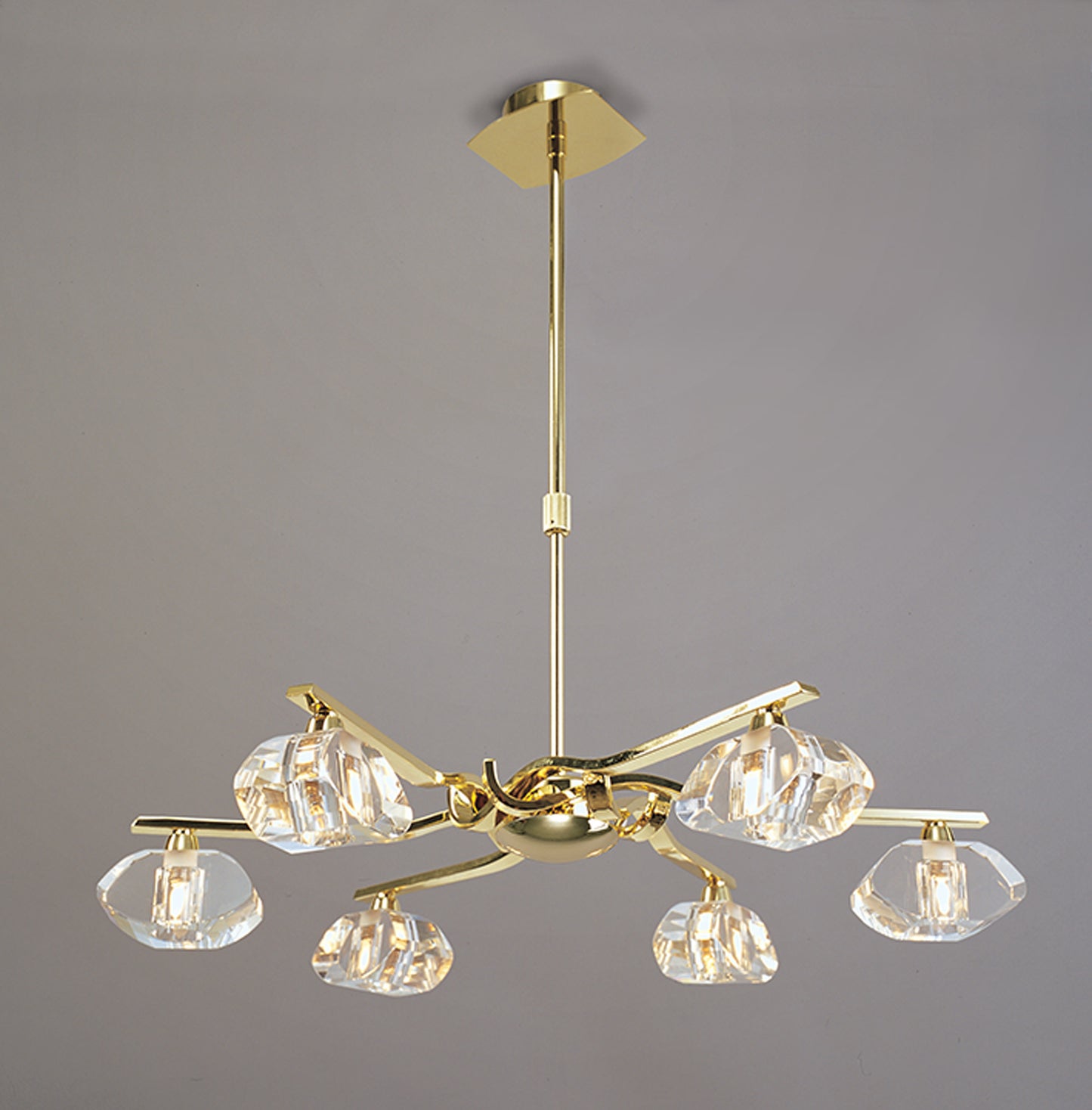 Alfa Telescopic 6 Light G9, Polished Brass (Short Rod Included) by Mantra