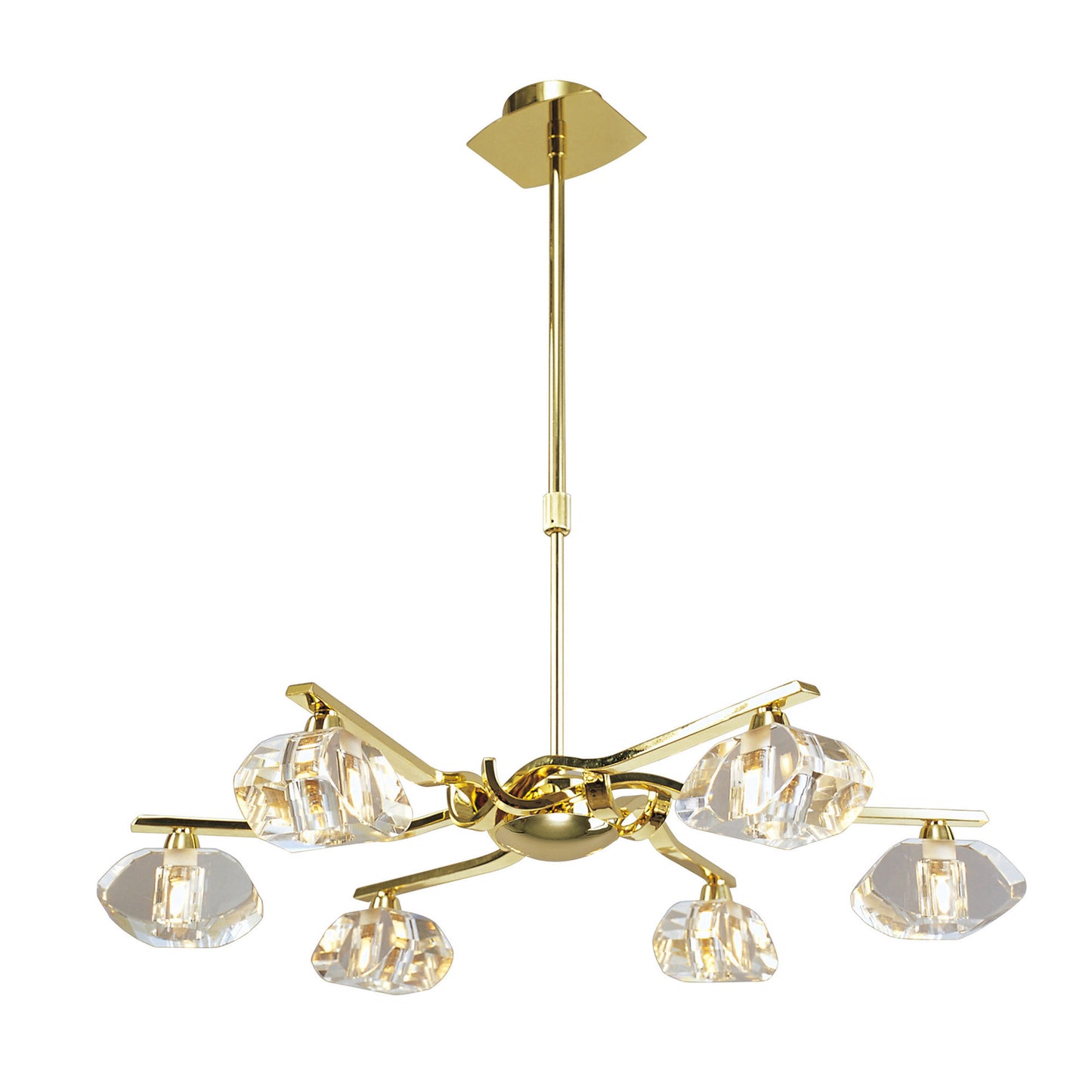 Alfa Telescopic 6 Light G9, Polished Brass (Short Rod Included) by Mantra