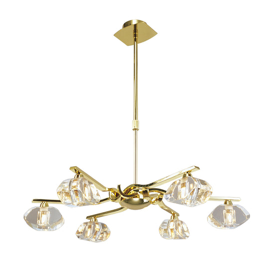 Alfa Telescopic 6 Light G9, Polished Brass (Short Rod Included) by Mantra