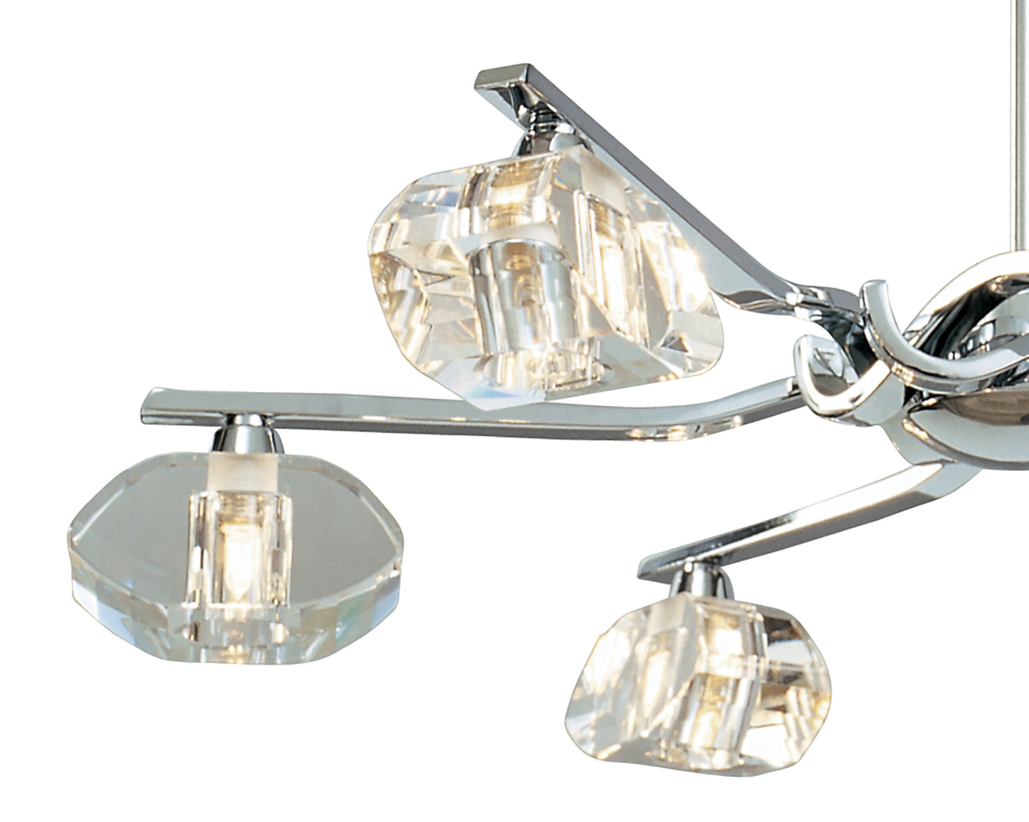 Alfa Telescopic Convertible To Semi Flush 6 Light G9, Polished Chrome by Mantra