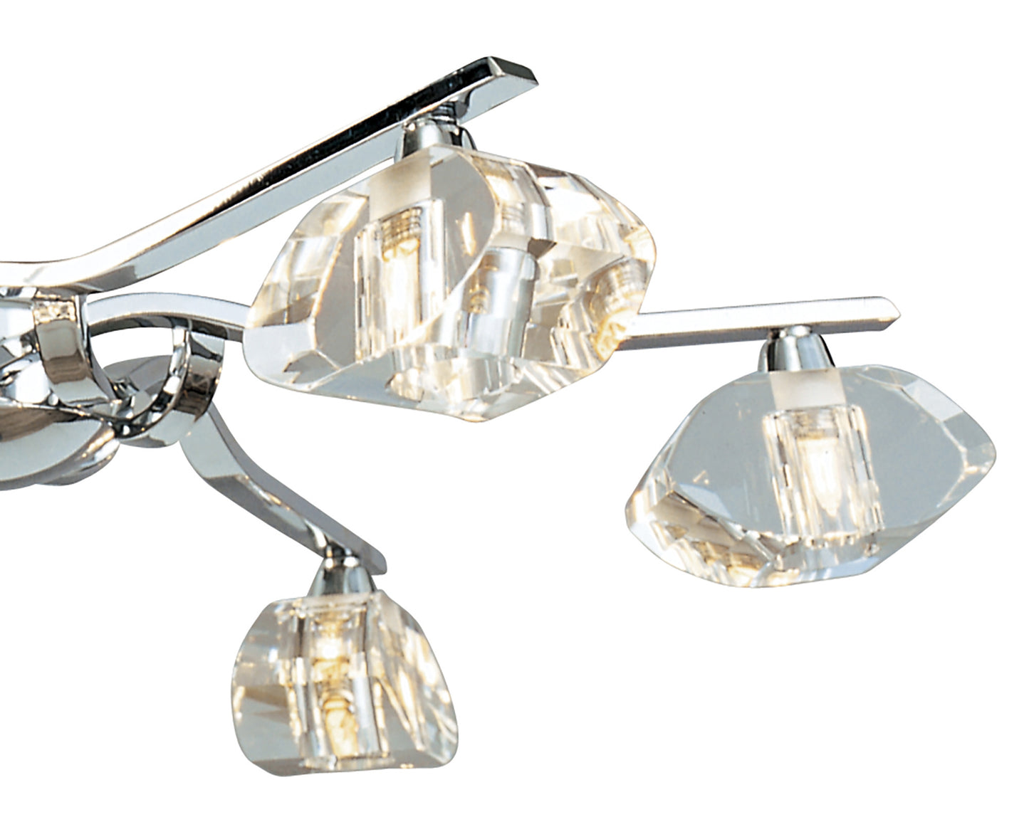 Alfa Telescopic Convertible To Semi Flush 6 Light G9, Polished Chrome by Mantra