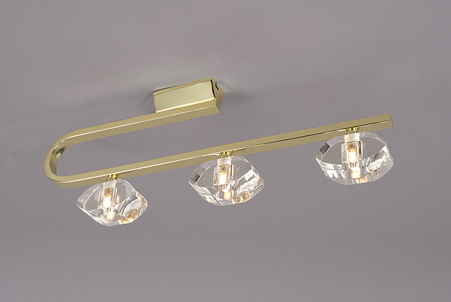 Alfa Linear Bar 3 Light G9, Polished Brass by Mantra