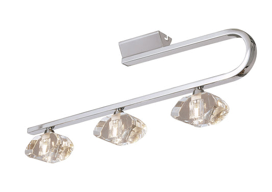 Alfa Ceiling Linear Bar 3 Light G9, Polished Chrome by Mantra