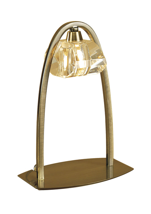 Alfa Large Table Lamp 1 Light G9, Antique Brass by Mantra