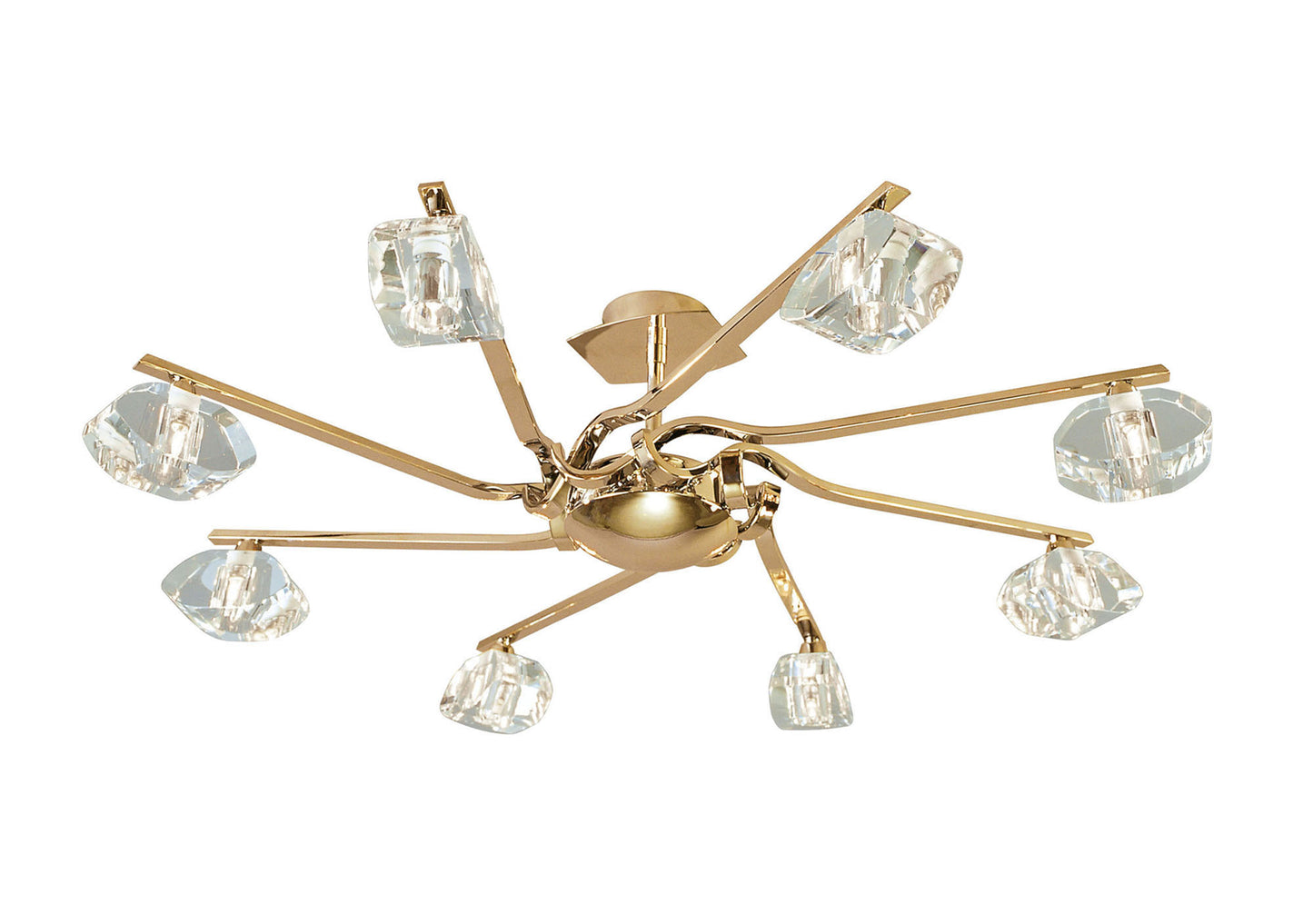 Alfa Semi Flush 8 Light G9 French Gold by Mantra