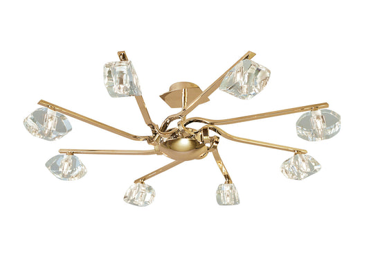 Alfa Semi Flush 8 Light G9 French Gold by Mantra