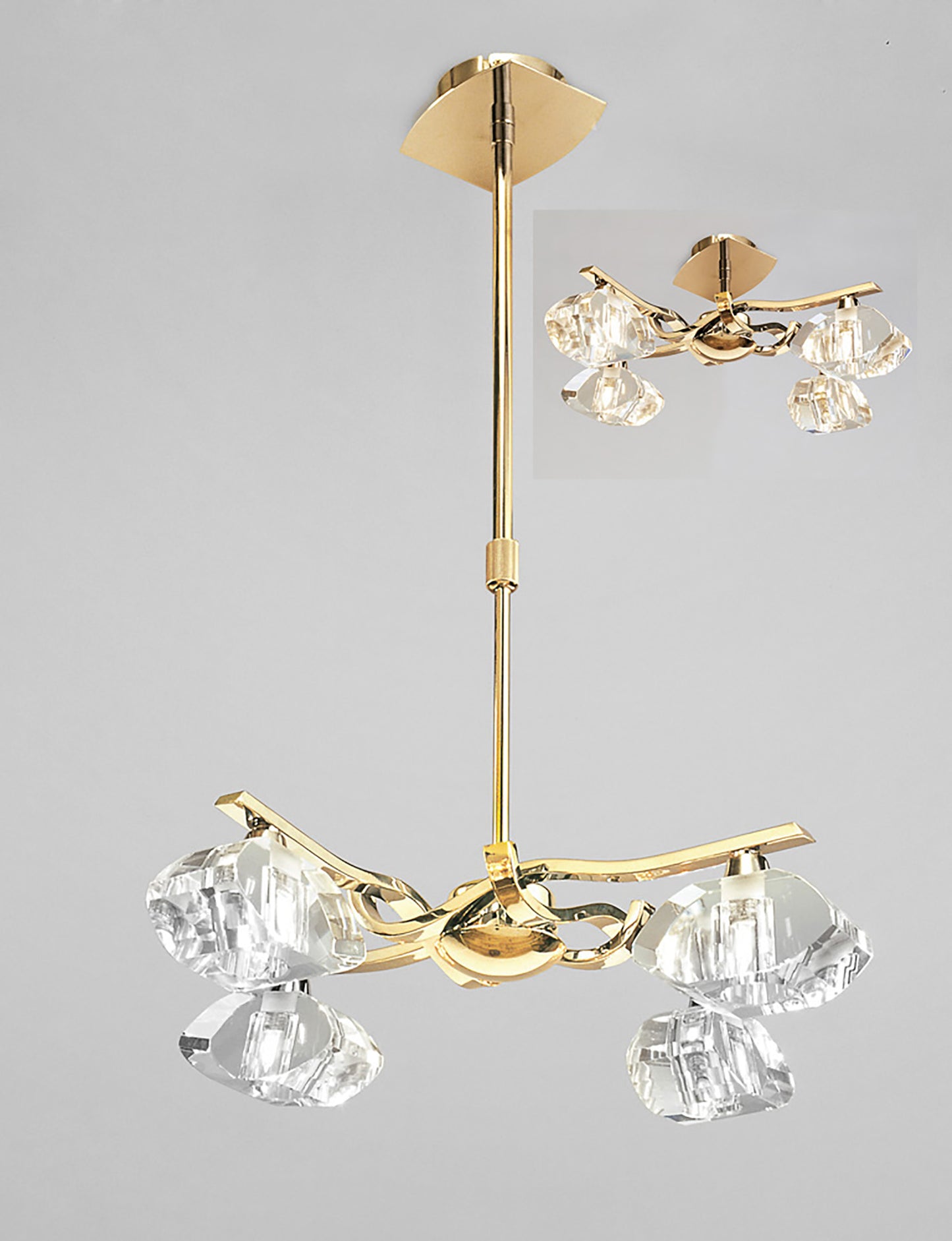 Alfa Telescopic 4 Light G9 French Gold by Mantra