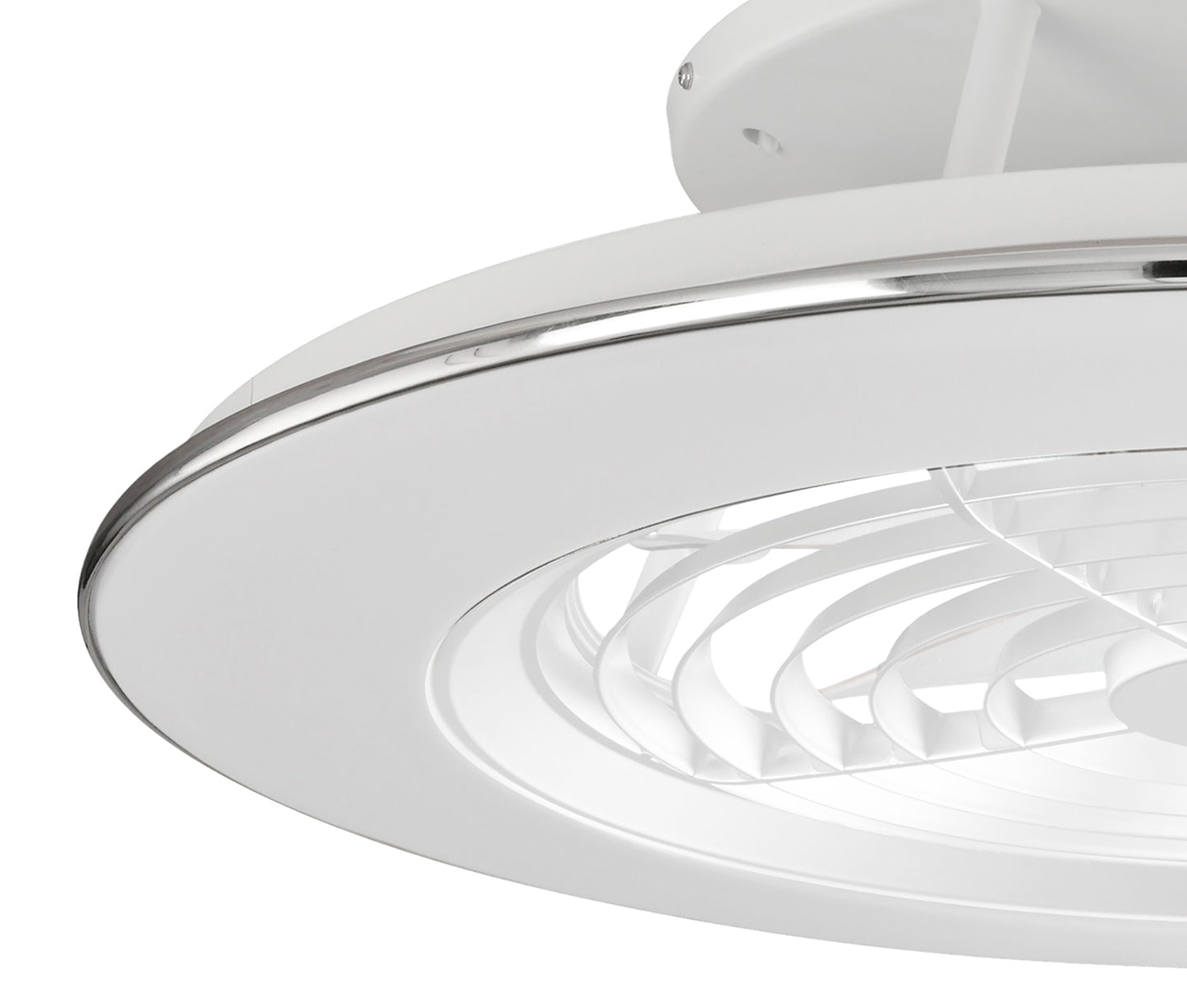 Alisio 70W LED Dimmable Ceiling Light With Built-In 35W DC Reversible Fan, White Finish c/w Remote Control and APP Control, 4900lm, White by Mantra