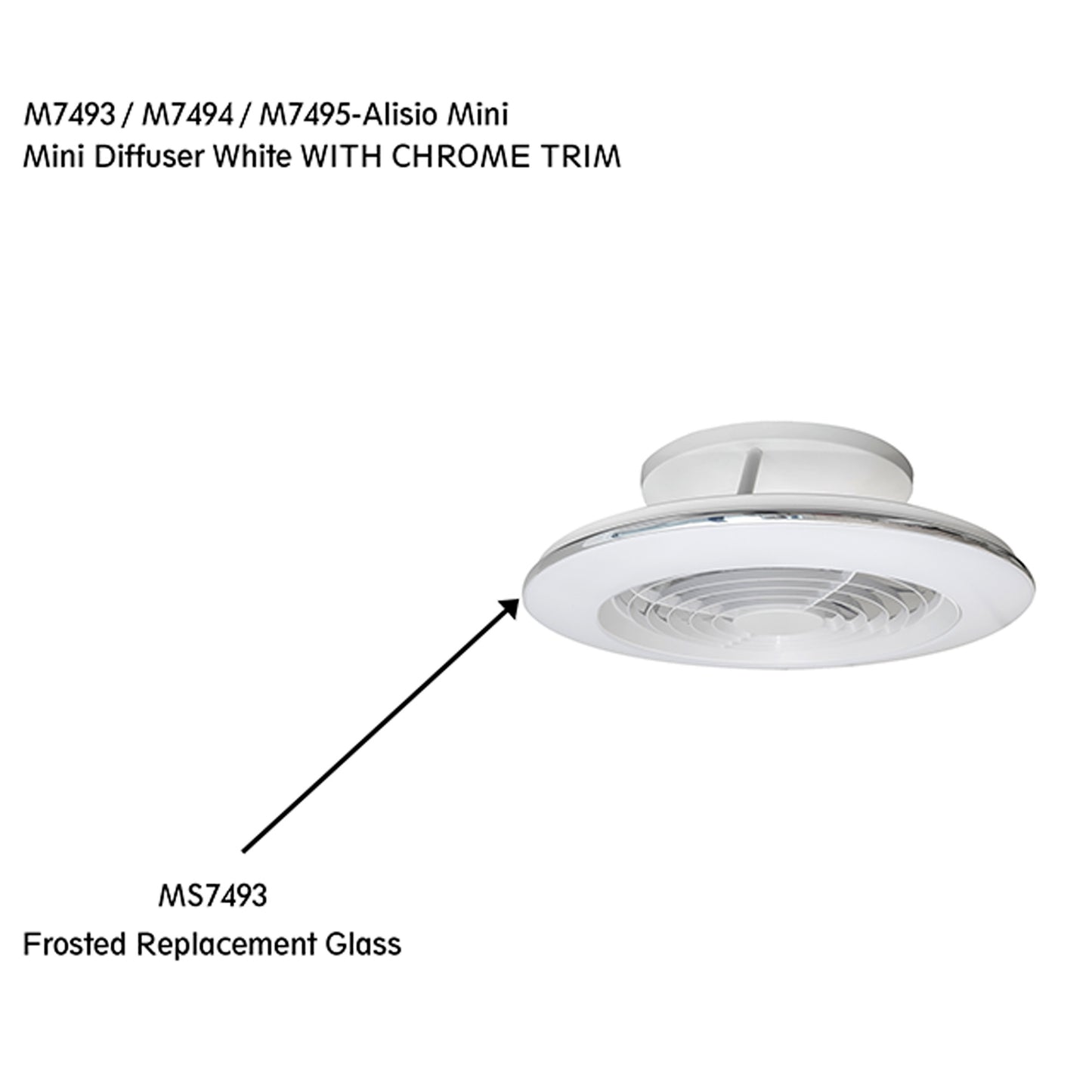 Alisio Mini 70W LED Dimmable Ceiling Light With Built-In 30W DC Reversible Fan, White Finish c/w Remote Control, 4900lm by Mantra