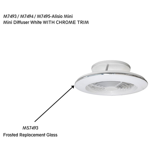 Alisio Mini 70W LED Dimmable Ceiling Light With Built-In 30W DC Reversible Fan, White Finish c/w Remote Control, 4900lm by Mantra