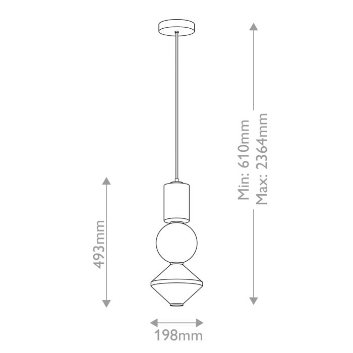 Bijou LED Pendant - Matte Black