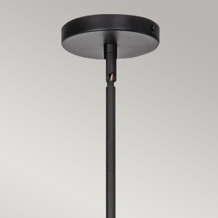 Daphne 6 lt Chandelier - Matte Black & Natural