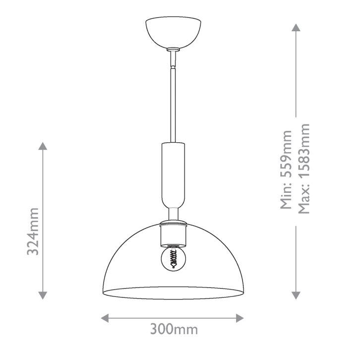 Jude 1 lt Pendant - Brushed Gold