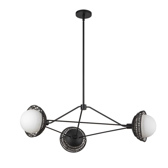 Perth 3 lt Chandelier - Matte Black