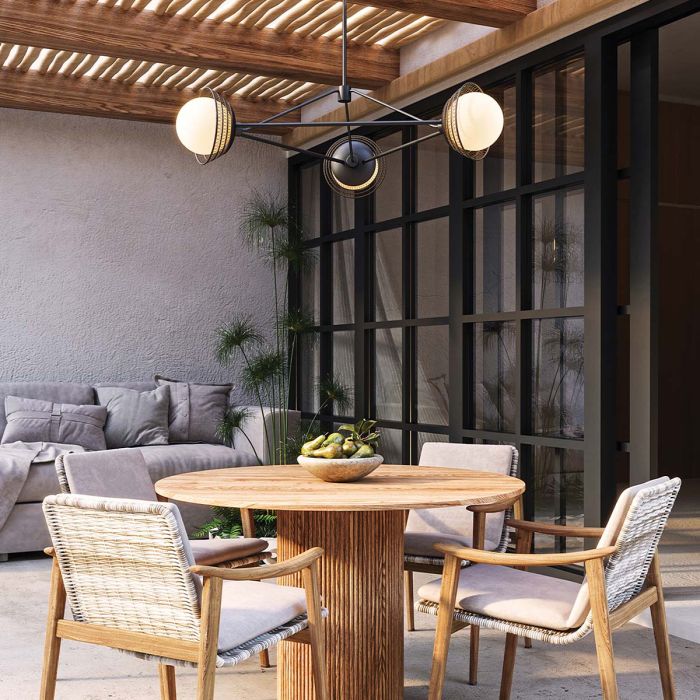 Perth 3 lt Chandelier - Matte Black