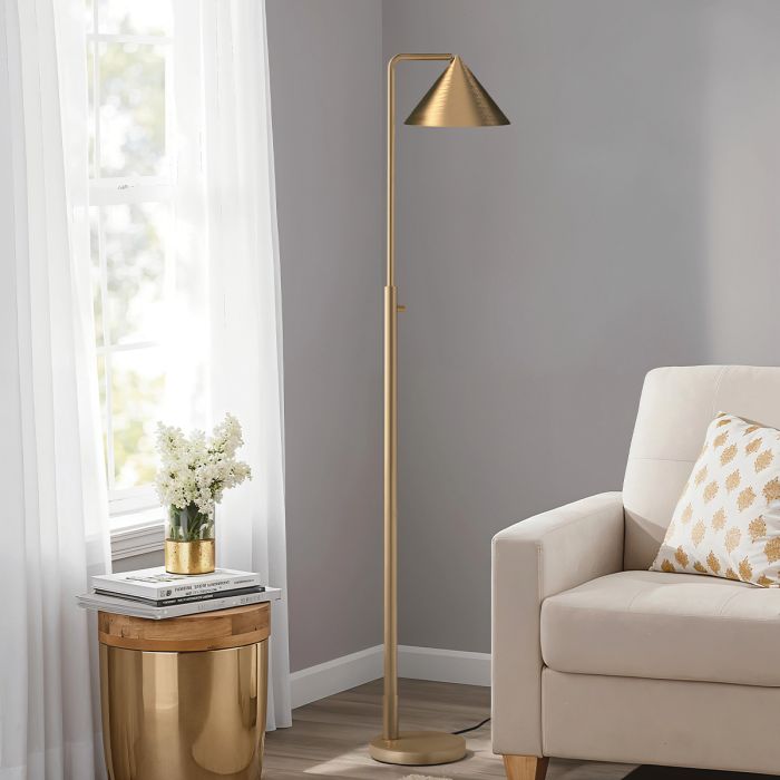 Remyck 1 lt Floor Lamp - Brushed Gold