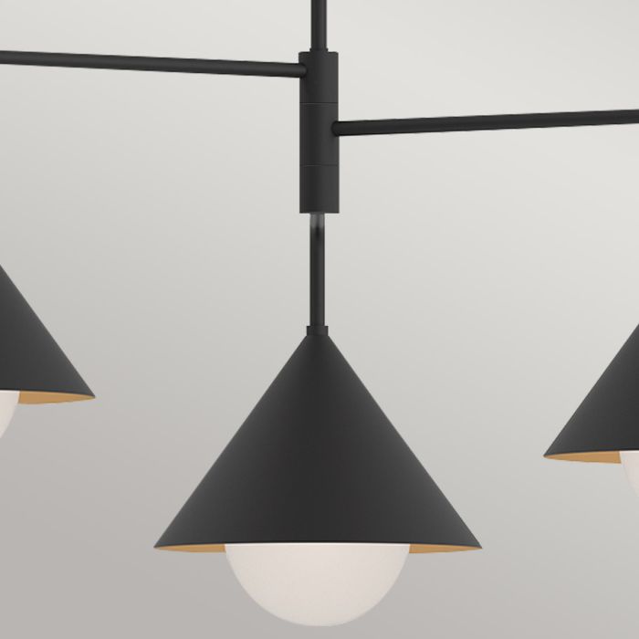 Remyck 3 lt Chandelier - Matte Black