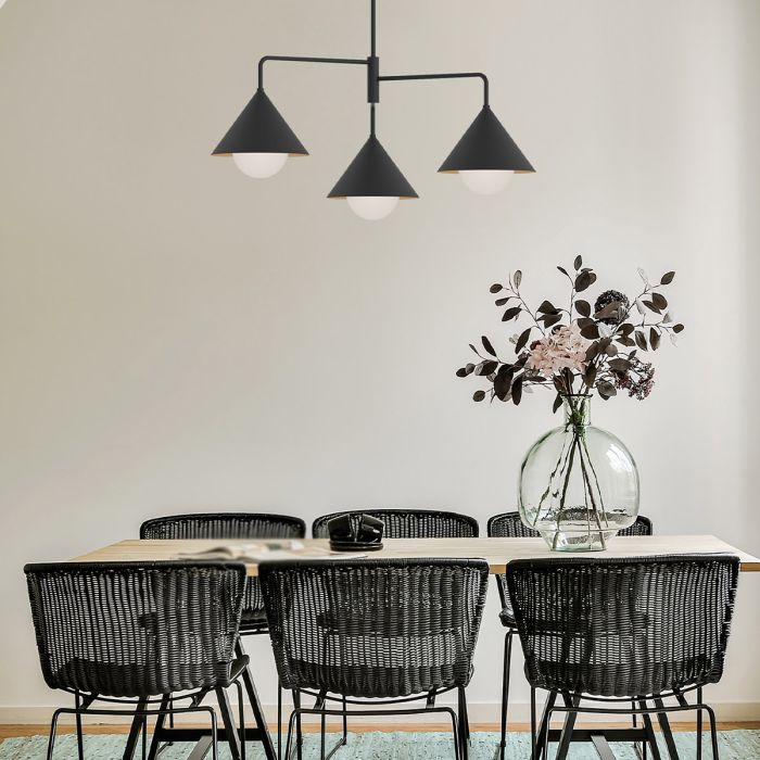 Remyck 3 lt Chandelier - Matte Black