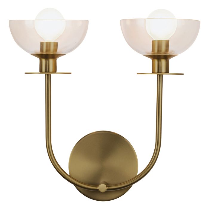 Sylvia 2 lt Wall Light - Brushed Gold