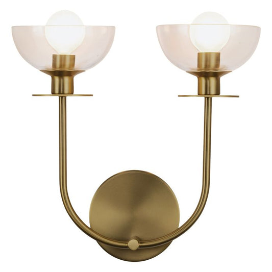 Sylvia 2 lt Wall Light - Brushed Gold