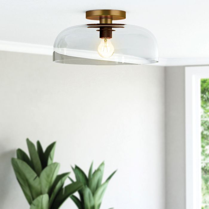 Sylvia 1 lt Semi Flush - Brushed Gold