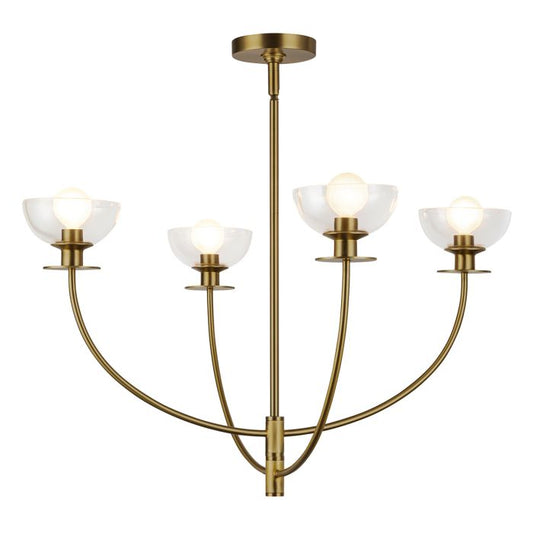 Sylvia 4 lt Chandelier - Brushed Gold