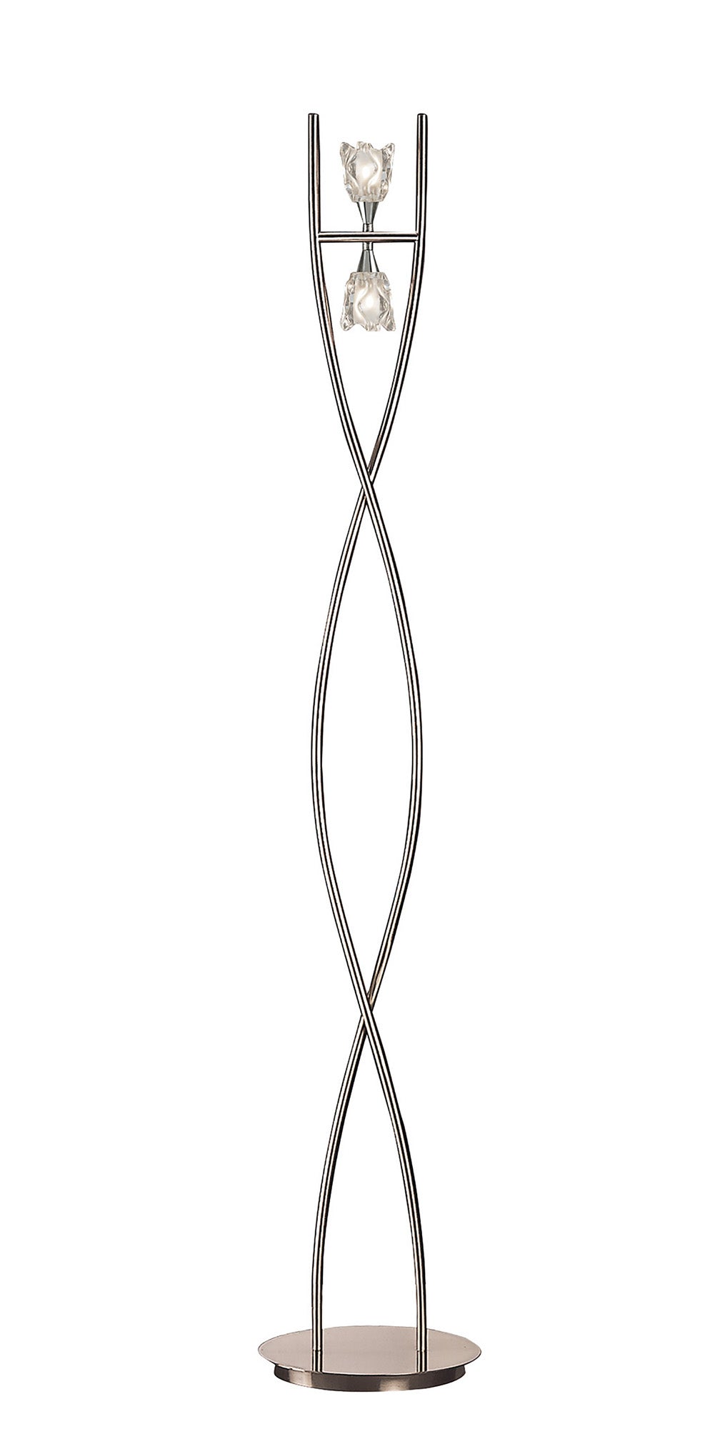 Amel Floor Lamp 2 Light G9, Polished Chrome, by Mantra