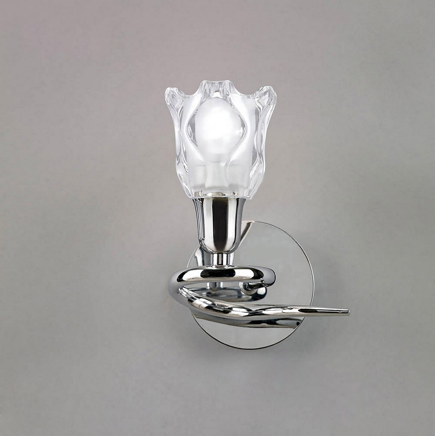 Amel Wall Lamp Switched 1 Light L1/SGU10, Polished Chrome, CFL Lamps INCLUDED by Mantra