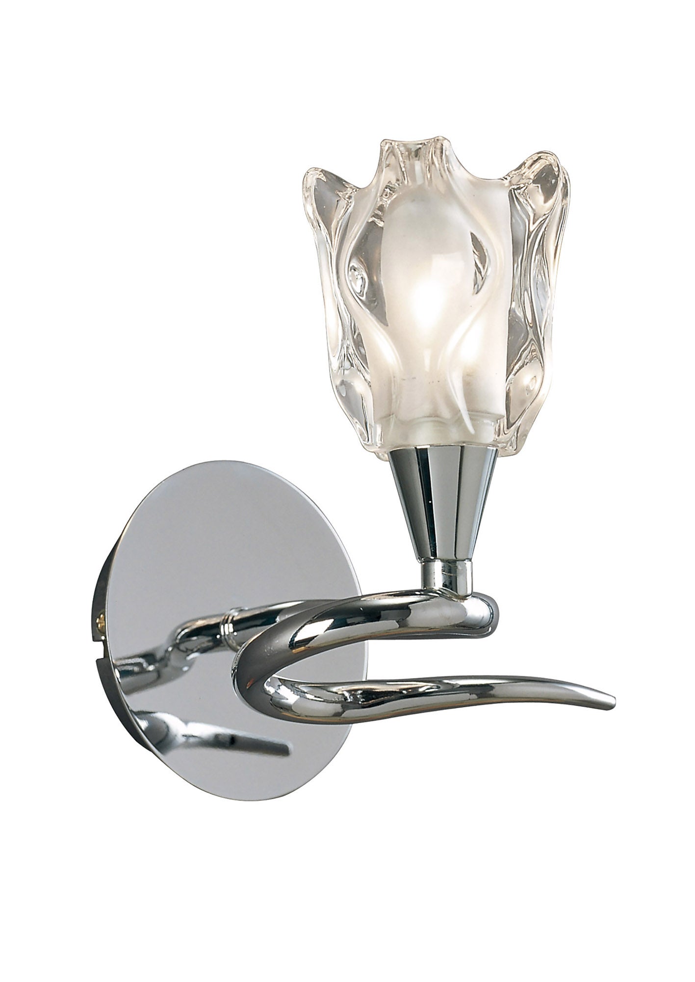 Amel Wall Lamp Switched 1 Light L1/SGU10, Polished Chrome, CFL Lamps INCLUDED by Mantra